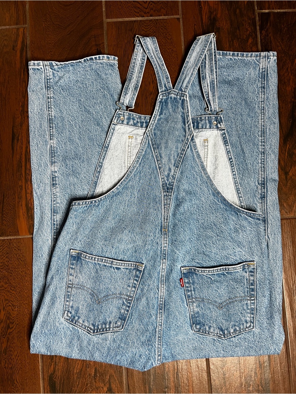 Levi’s Premium Denim Jeans Straight Leg Overalls Womens Size Medium - Picture 4 of 6